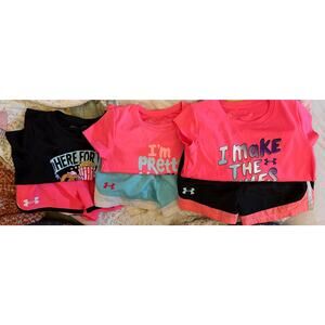 Under Armour Toddler Girl 2T Outfit Bundle Lot of 3 Sets